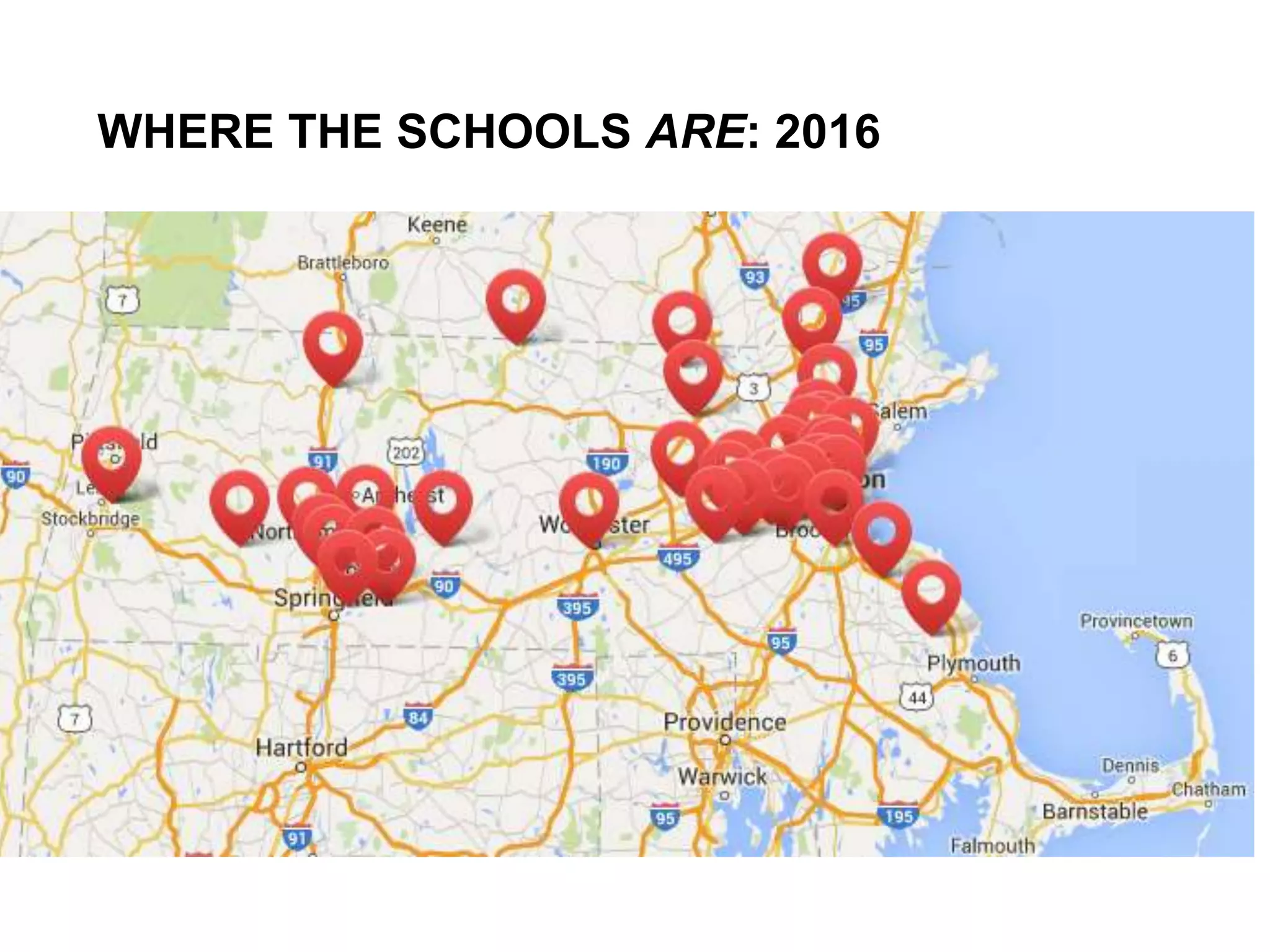 WHERE THE SCHOOLS ARE: 2016
 