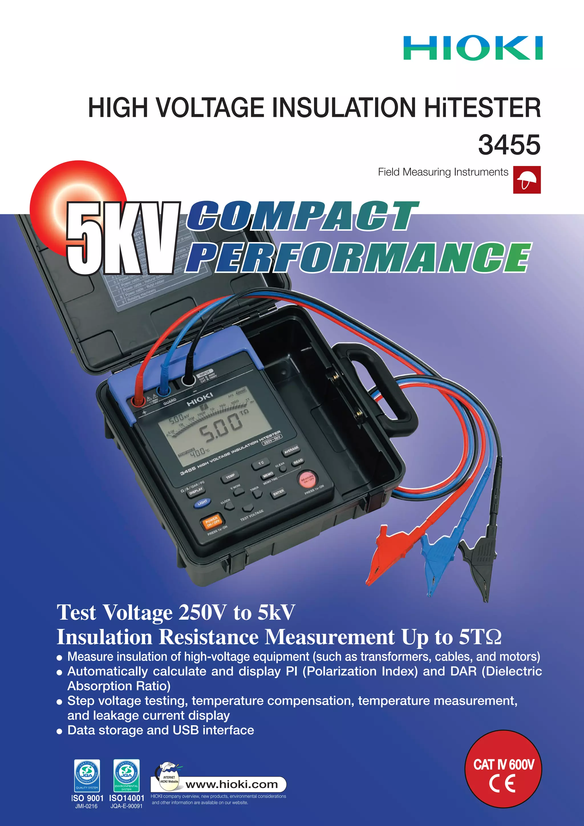 Insulation Test Hioki 3455 | PDF