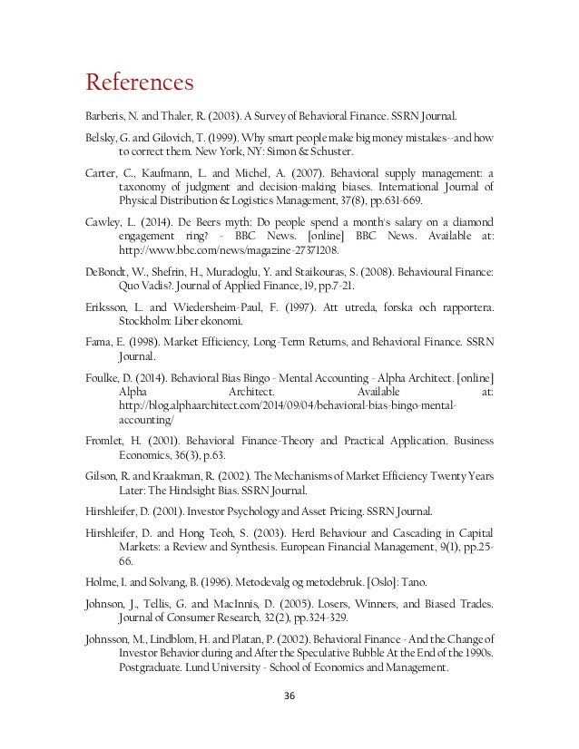 Behavioral finance phd thesis