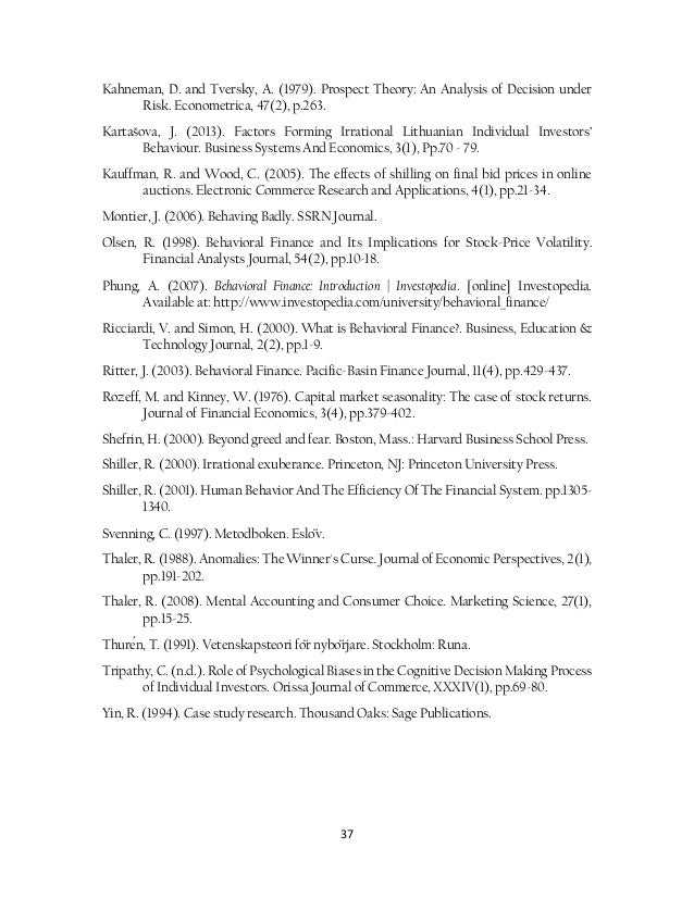 Phd thesis behavioral finance