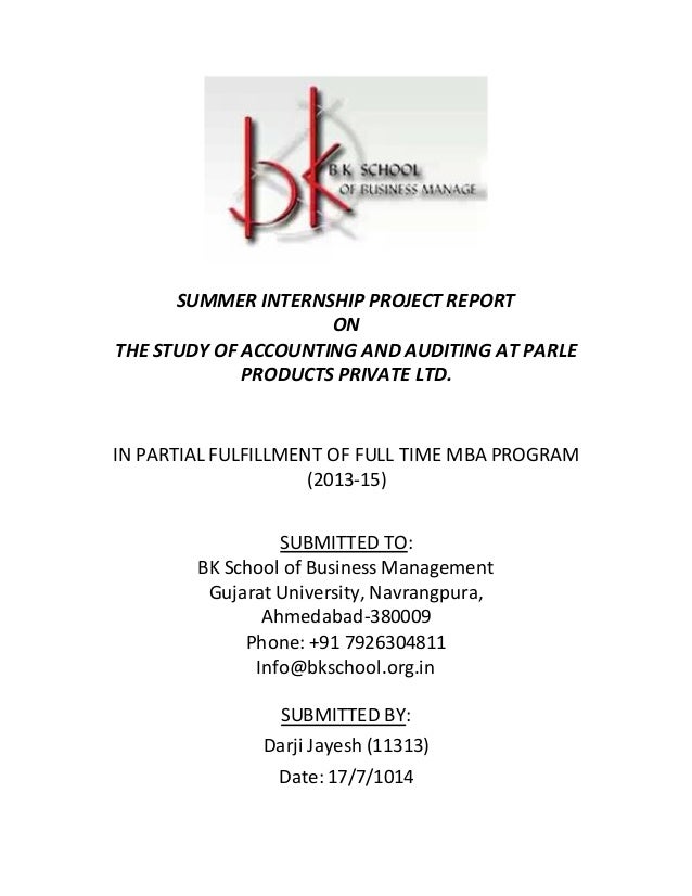 parle project pdf business project report pdf
