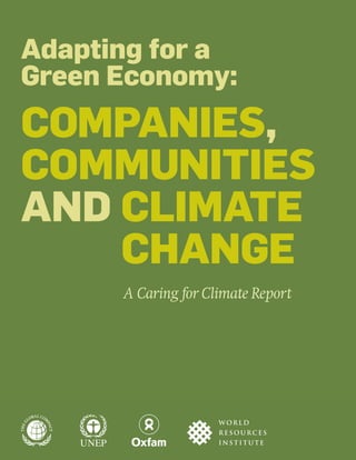 Adapting for a 
Green Economy: 
Companies, 
Communities 
and Climate 
Change 
A Caring for Climate Report 
 