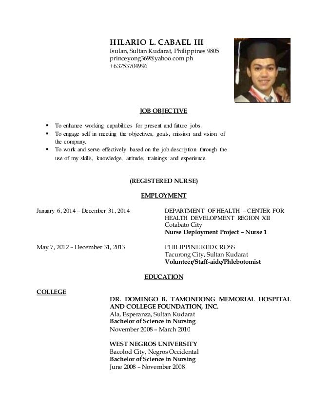 nurse resume sample philippines scribd