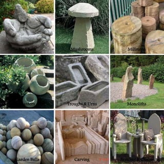 Bird Bath MillstoneMushrooms
Planters MonolithsTroughs & Urns
Garden Balls Benches & ChairsCarving 36
 