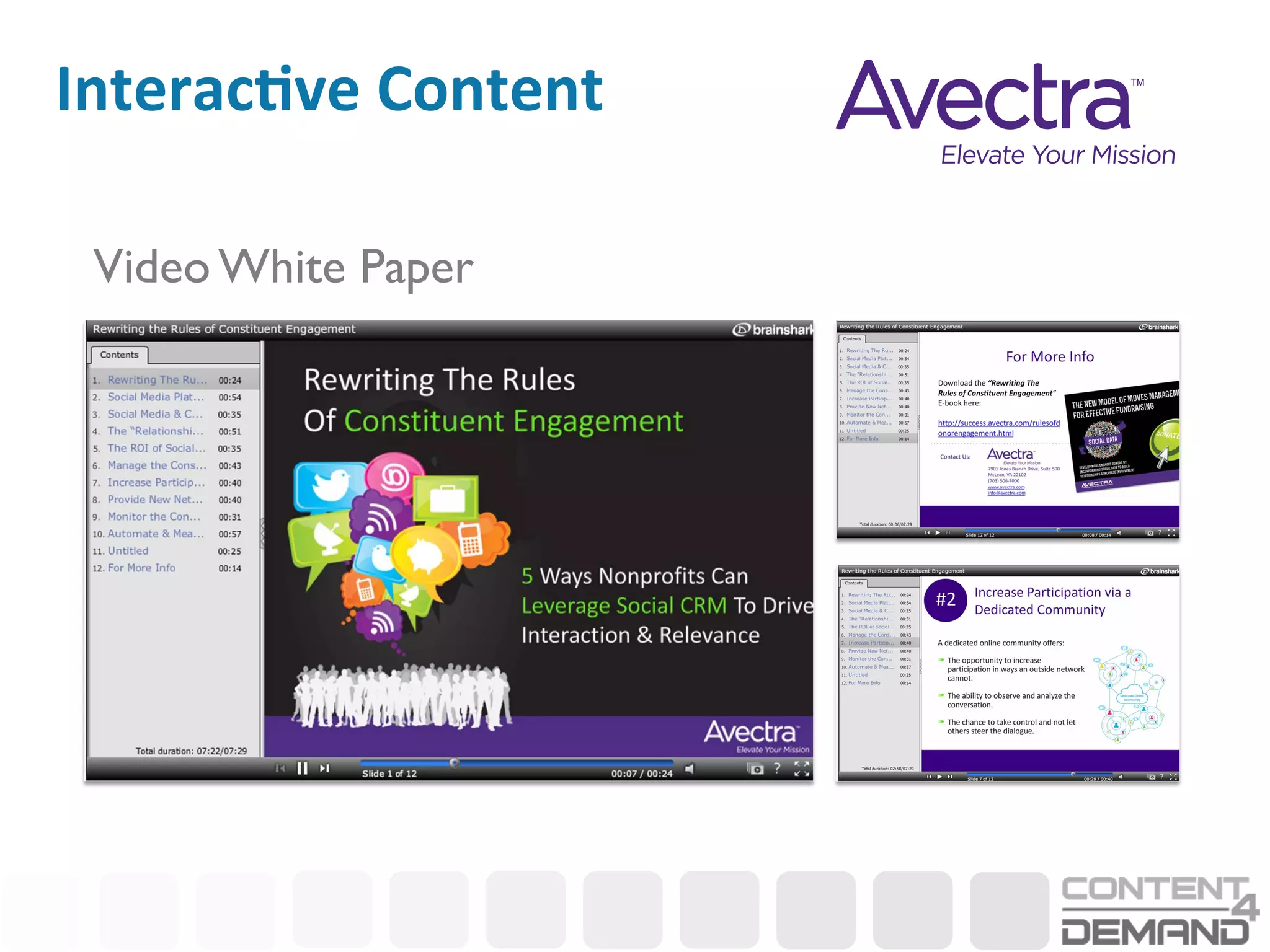 Interac<ve	
  Content	
  

 Video White Paper	

 