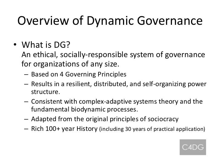 C4DG - Introducing Dynamic Governance