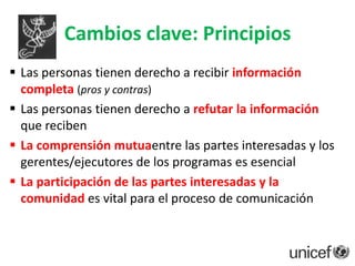 Información  Educación ComunicaciónEnfoque en medios de comunicación y mensajesLa audienciacomo ‘receptorespasivos’ de la diseminación de  la informaciónComunicaciónpara el cambio de comportamiento / mercadeo socialEnfoque en el conocimiento, actitud y prácticasindividualesInsumos de la audiencia y retroalimentaciónnecesariapara el diseño de campañas