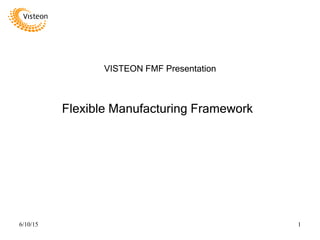 6/10/15 1
VISTEON FMF Presentation
Flexible Manufacturing Framework
 