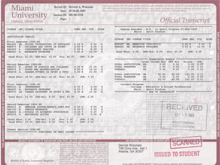 Miami University Masters Transcript