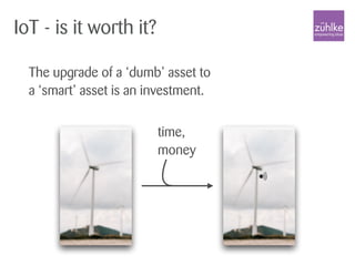 IoT - is it worth it?
The upgrade of a ‘dumb’ asset to
a ‘smart’ asset is an investment.
time,
money
 