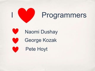 IProgrammersNaomi DushayGeorge KozakPete Hoyt