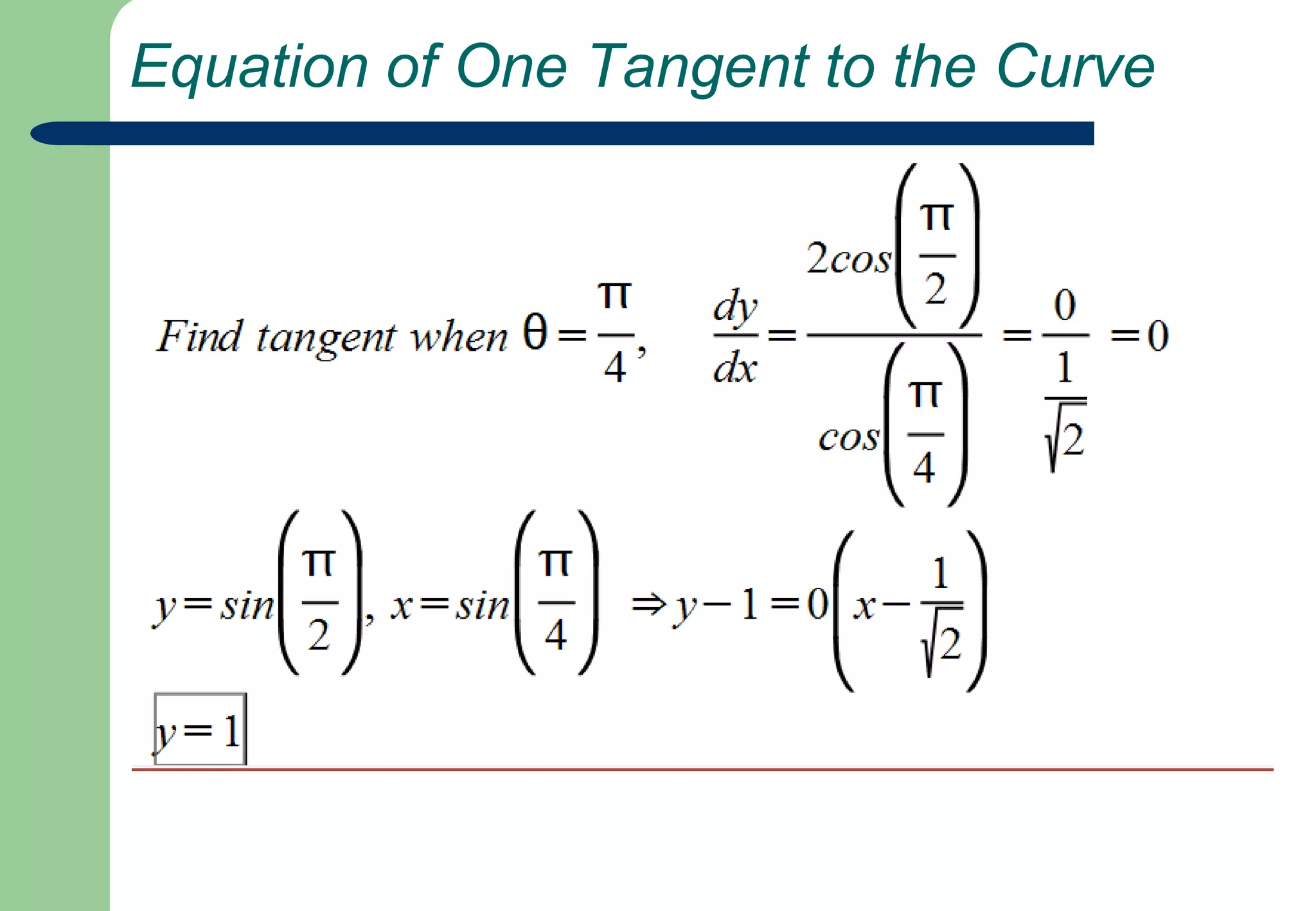 Image of Tangent to Curve