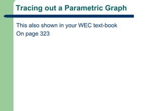 Tracing out a Parametric Graph This also shown in your WEC text-bookOn page 323