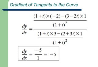  Parametric Equations for a Curvex=(2+3t)/(1+t),  y=(3–2t)/(1+t)