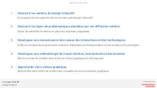 e-art sup | 3A & 3B
Design Interactif
Alexandre Rivaux
arivaux@gmail.com
ixd.education
1. Découvrir les métiers du design ...