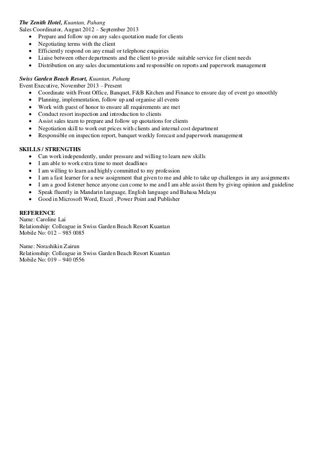 TONG PHE WEN - RESUME