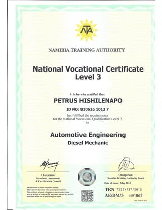National Vocational Certificate
