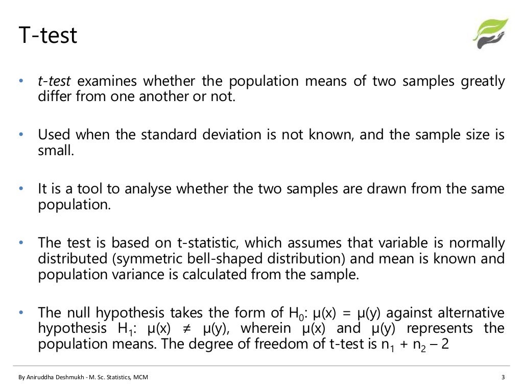 T test Vs ANOVA