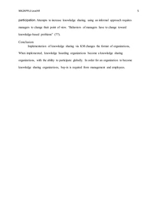 Knowledge Management Case Study | DOCX