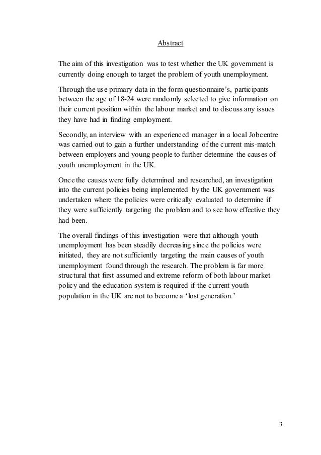 Dissertation on unemployment