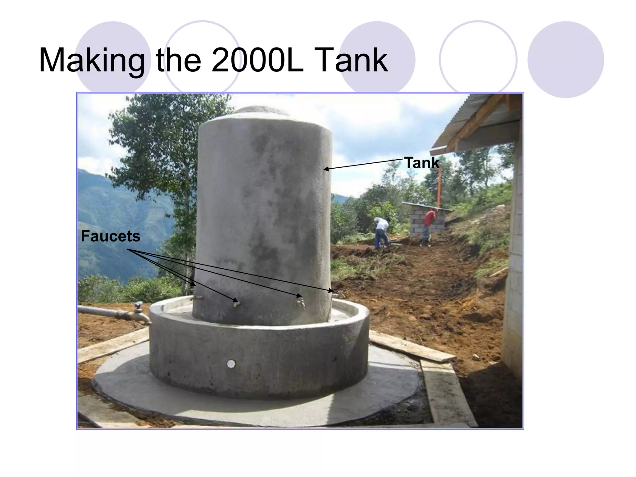 Making the 2000L Tank
Tank
Faucets
 