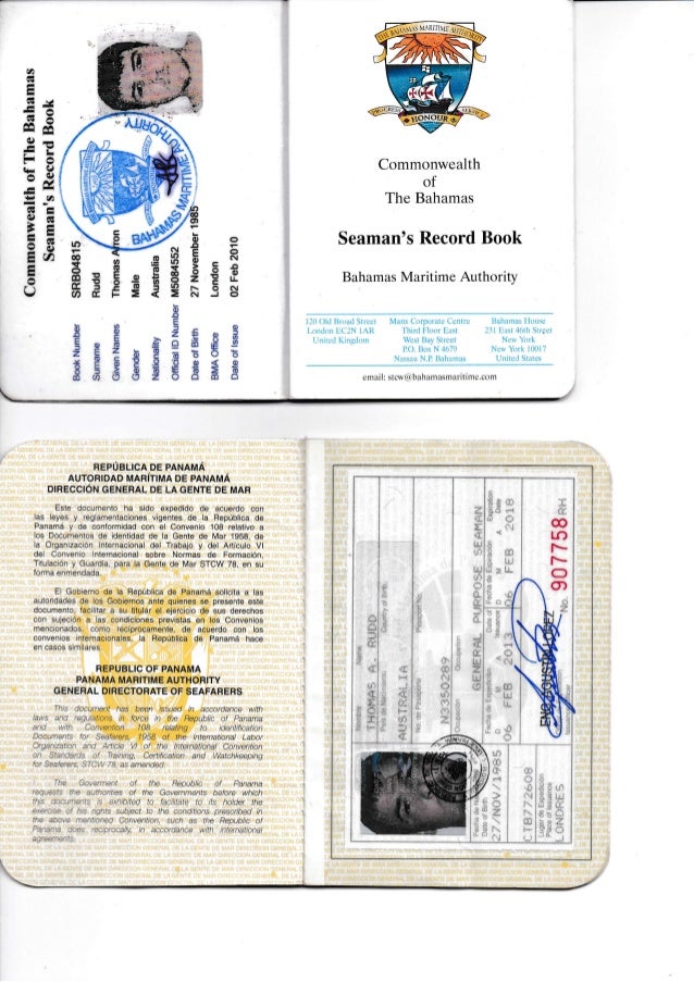 panama,Bahamas,Norwegian Service Books