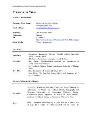 CV- english on tabular form | DOCX