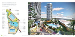©2016 DEVELOPMENT DESIGN GROUP, INC. ALL RIGHTS RESERVED. DDG LANDSCAPE DESIGN 2524 MALL OF ISTANBUL
Rooftop common areas between the towers share a unified
palette of small shade trees, flowering shrubs and seasonal
color accents while each tower’s unique identity is individu-
ally expressed through four distinct compositions of plant
material, gazebos and water features. One main recreation
area roof garden contains several pools, a barbeque area,
café and open lawn space.
 
