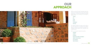 ©2016 DEVELOPMENT DESIGN GROUP, INC. ALL RIGHTS RESERVED. DDG LANDSCAPE DESIGN 0302 OUR APPROACH
DDG can provide a full range of landscape master plan
services or for a specific area to fit the client’s project
requirements. A comprehensive professional landscape
design program can be created after a site analysis of
factors such as:
∙ climate
∙ soil
∙ flora
∙ fauna
∙ topography
∙ drainage
This approach benefits the quality, use and value of
the built environment by enhancing the project’s
theme and identity and improving the project’s sus-
tainability through reduced water consumption and
energy efficiency.
DDG can be retained to develop the project’s:
∙ program
∙ Concept
∙ Schematic
∙ Design Development documents
∙ amenity specifications
∙ cost estimates
∙ time schedules
our
approach
 