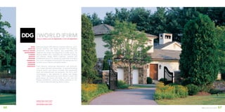 Baltimore-based DDG delivers inspired planning, archi-
tecture, graphics and design solutions that transcend
convention, invite and explore new possibilities, and
celebrate the power and pageantry of public space. An
industry leader with a reputation for innovative thinking
and visionary design, DDG’s ingenuity, creativity and
professional passion for designing sustainable, evocative
and iconic energized environments has earned the firm
its status as an industry and global leader.
From dynamic mixed-use destinations and extraordi-
nary master-planned communities, to ground-breaking
extreme sports and leisure concepts and spectacular
retail and entertainment environments, the firm’s work
encompasses a vast spectrum of genres and design
styles. DDG’s award-winning track record is proof that
great design can inspire new ideas, new uses, and new
lifestyle possibilities, unlocking hidden potential to cre-
ate a memorable and defining sense of place.
retail
mixed use
lifestyle centers
entertainment
planning
graphics
INTERIORS
residential
landscape
CORPORATE
hospitality
6766 DDG LANDSCAPE DESIGN
 