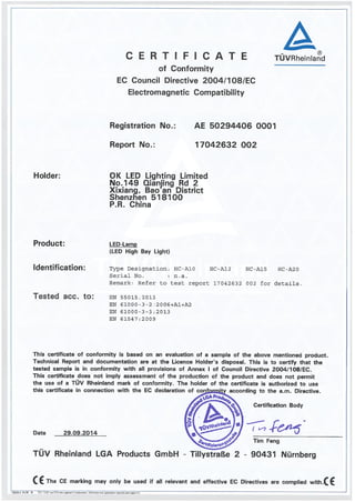 HiCloud CE EMC Certificate