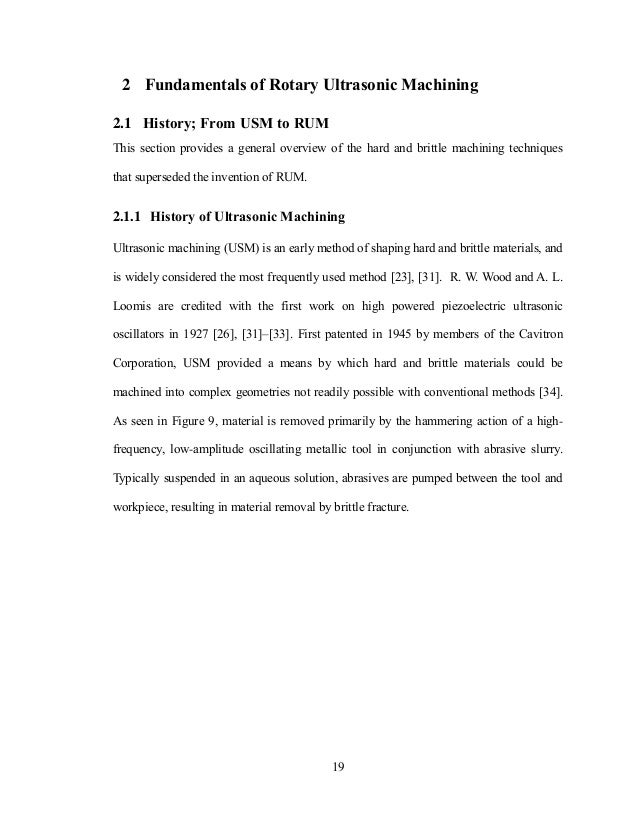 Ultrasonic machining thesis