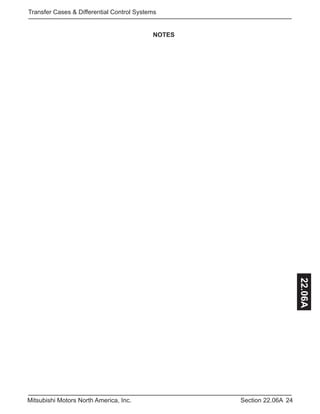 24Section 22.06AMitsubishi Motors North America, Inc.
Transfer Cases & Differential Control Systems
22.06A
NOTES
 