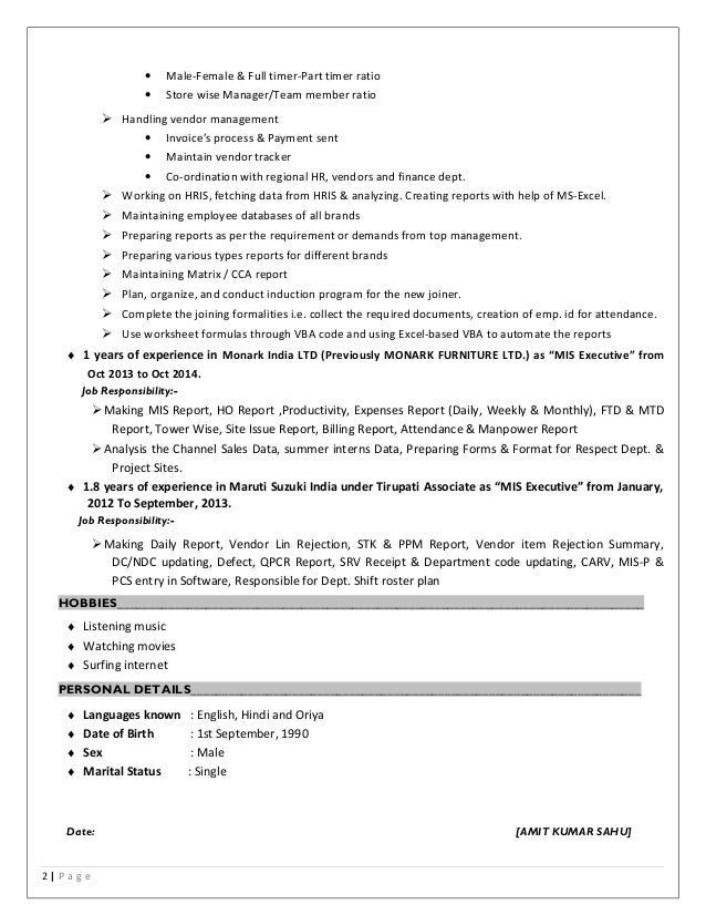 Mis Resume