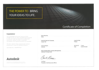 Autodesk Certificate 2013 P&ID