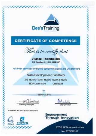 SDF Certificate