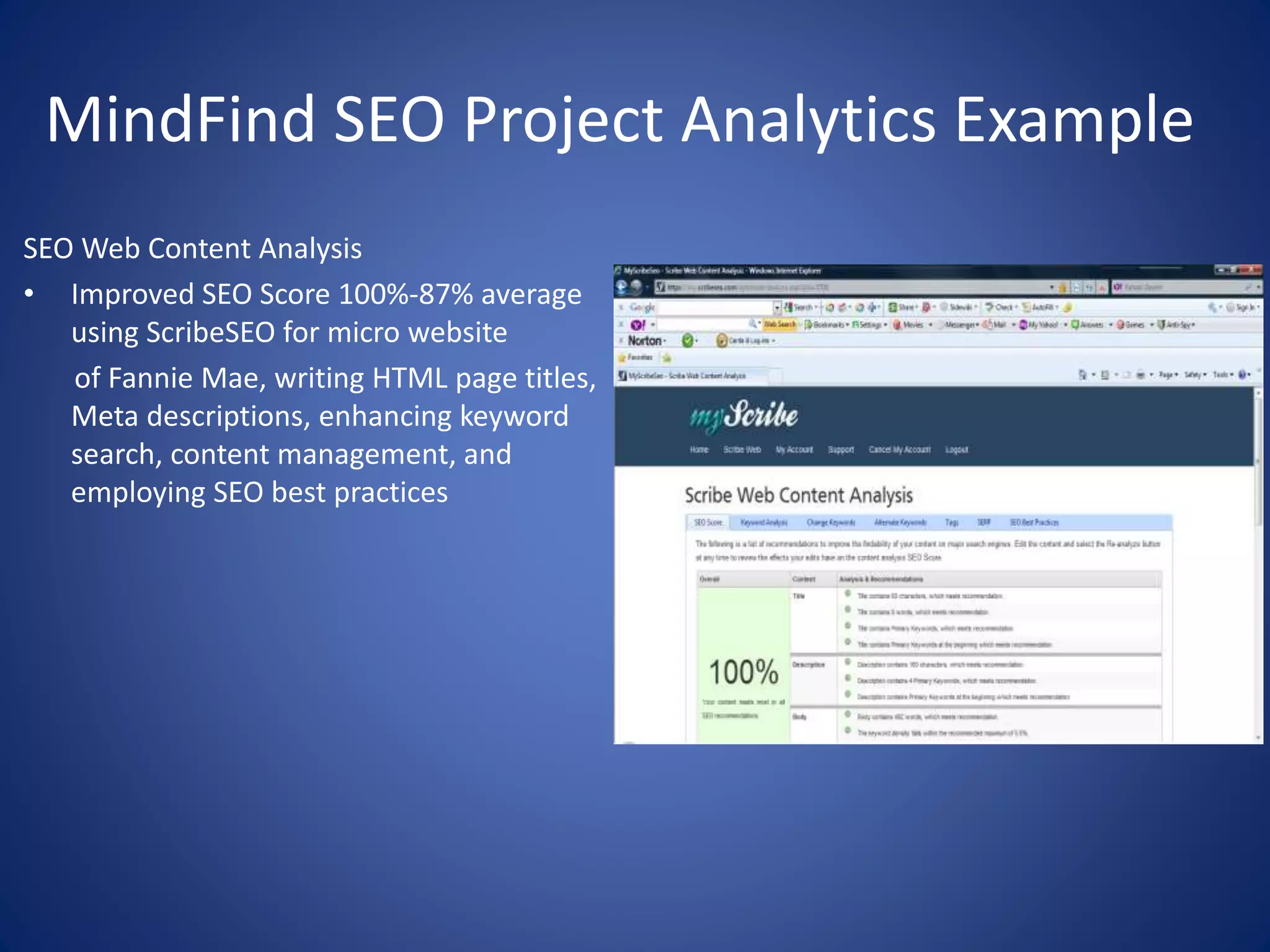 SEO Web Content Analysis Project Example-1 | PPTX | Web Design and HTML ...