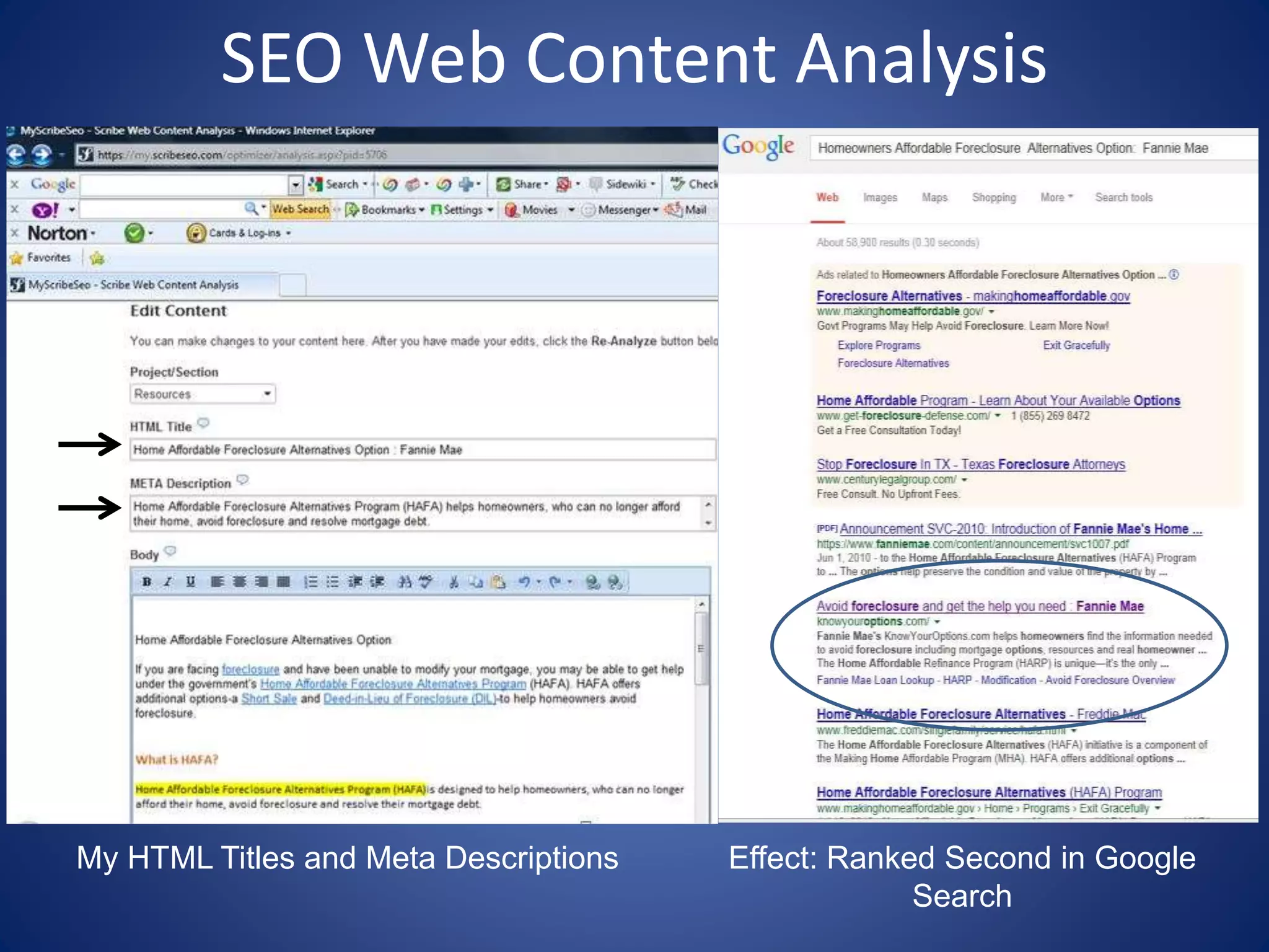 SEO Web Content Analysis Project Example-1 | PPTX | Web Design and HTML ...
