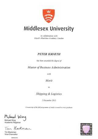 MBA certificate