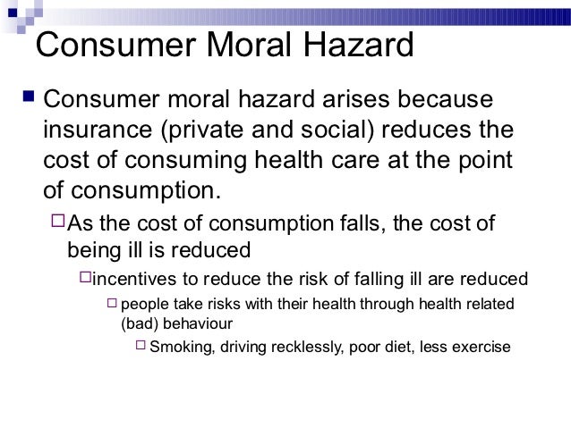 Adverse Selection And Moral Hazard In The Finance And Supply Of Healt