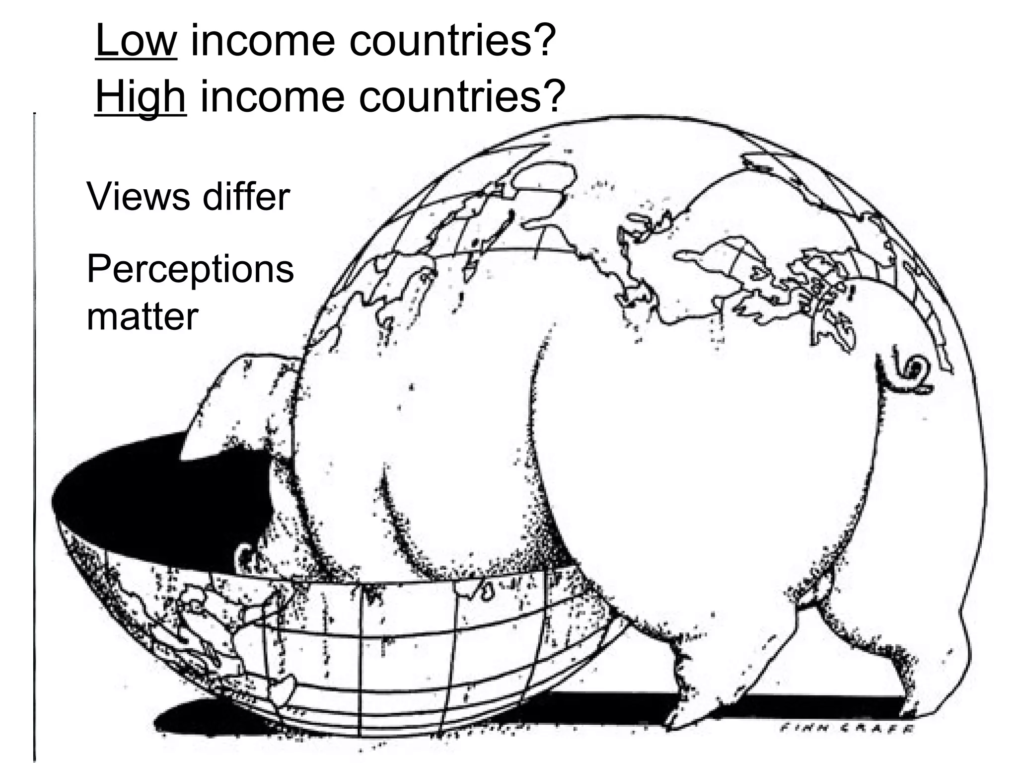 Low income countries?
Views differ
Perceptions
matter
High income countries?
 