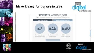 Make it easy for donors to give
 