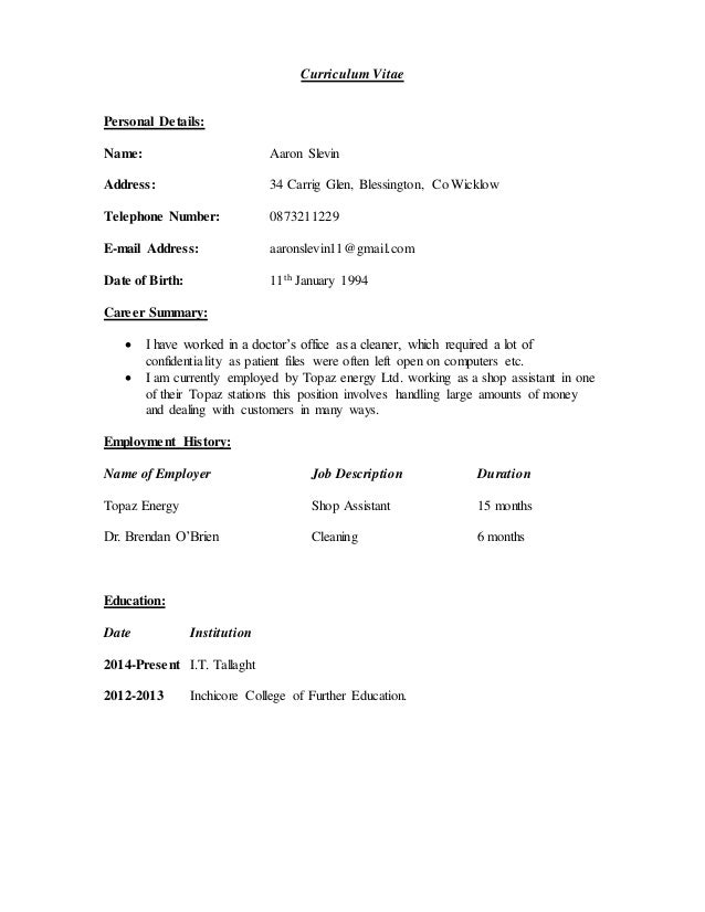 curriculum vitae online