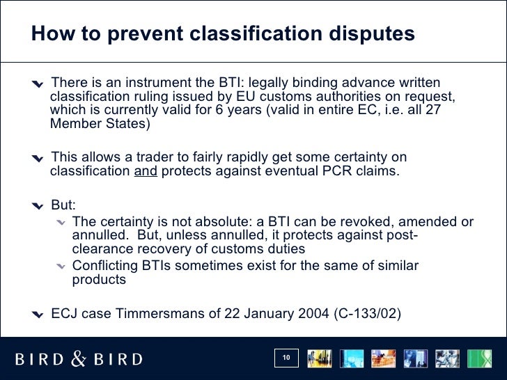 Customs Classification