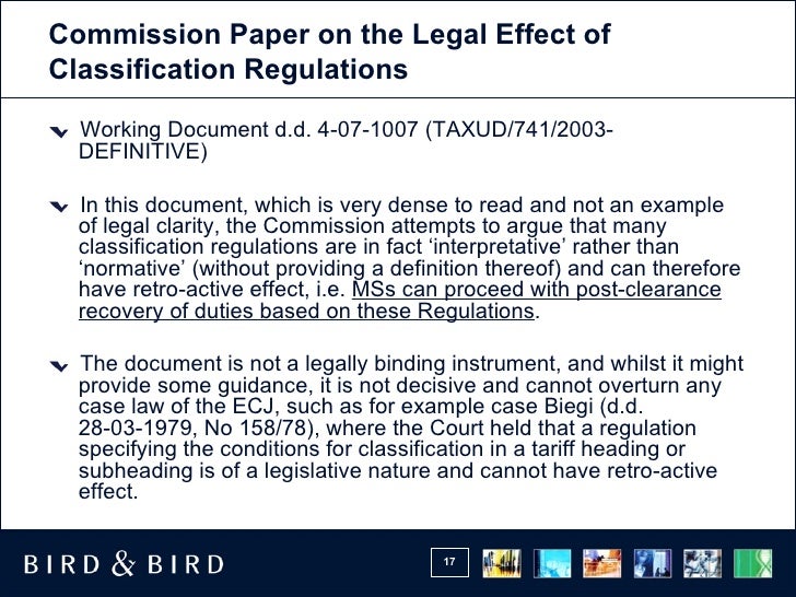 Customs Classification