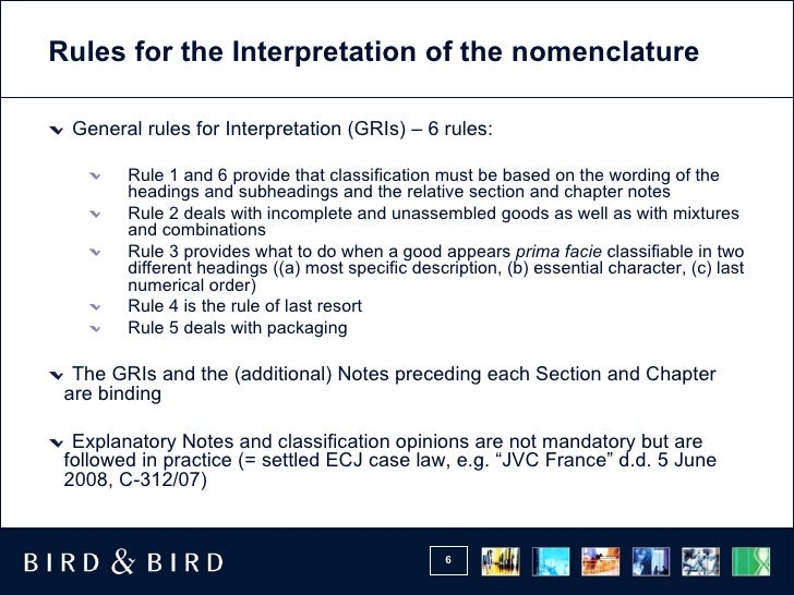 Customs Classification