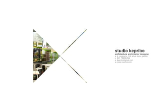 studio kepribo
architecture and interior designer
a. jl. nangka no. 104, lebak bulus, jakarta
t. 021 7591 6766
e. kepribo@gmail.com
w. www.kepribo.com
 