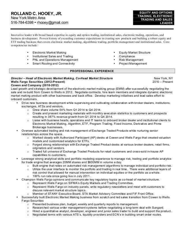 institutional equity sales resume