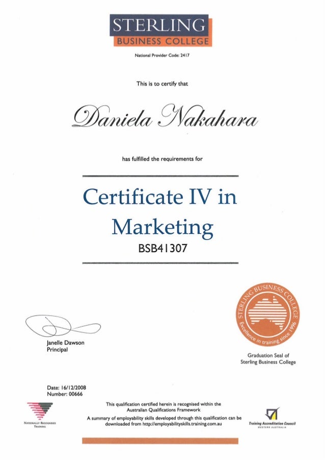 Certificate IV in Marketing - Sterling College Perth Australia