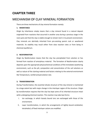 ORIGIN OF CLAY AND CASE STUDY.. | PDF